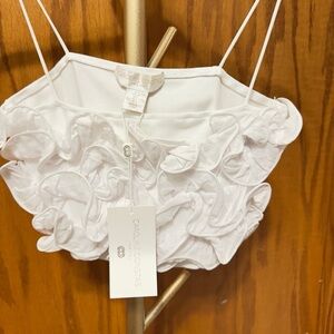 NWT Caroline Constas Ruffle Crop Tank size Large